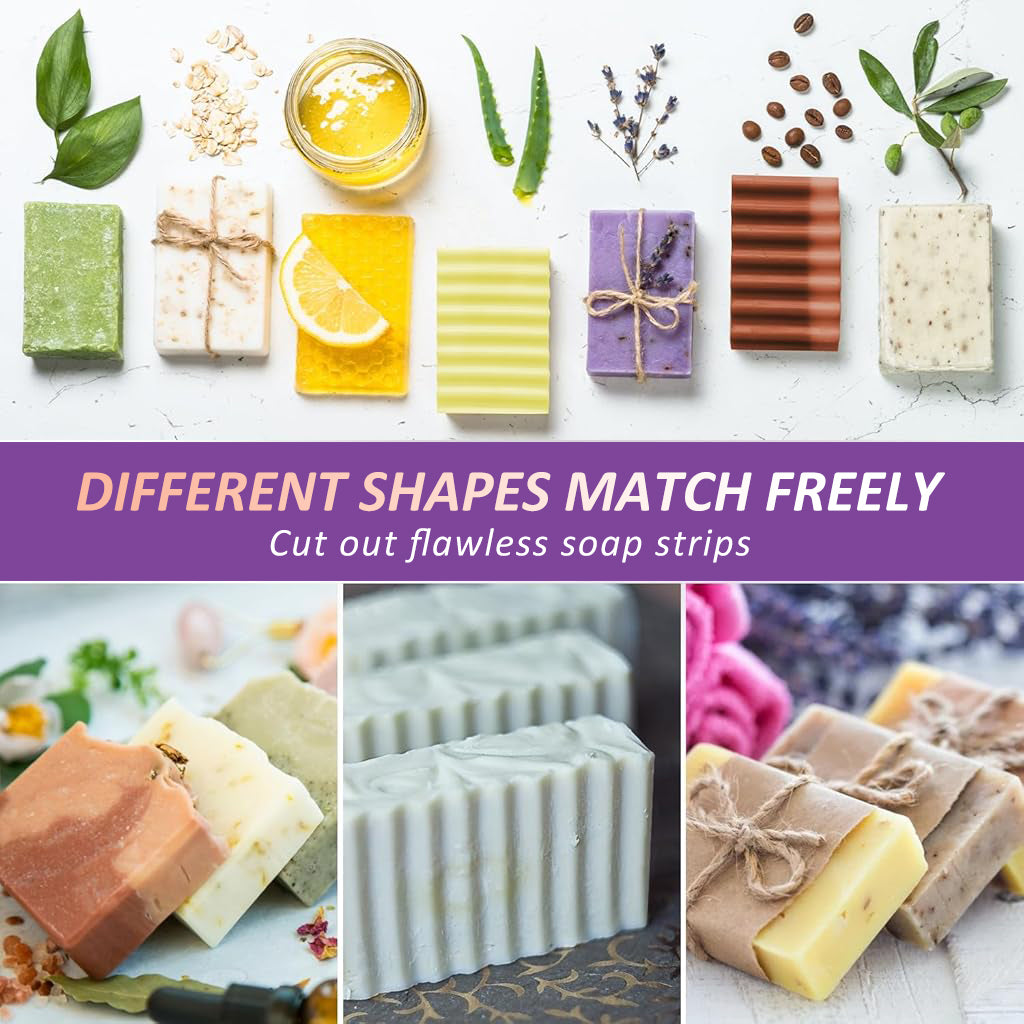 HASTHIP Silicone Soap Mold With Wooden Box, 1200g/42Oz Large Capacity Flexible Rectangular Loaf Mold, Stainless Steel Wavy + Straight Scraper for Soaps Making