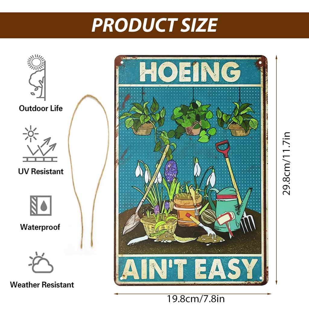 HASTHIP Funny Home Garden Sign - Metal Garden Tin Sign - Garden Wall Decor Items - Retro Poster Wall Hanging Decoration - Gardening Gifts for Plant Lovers - Garden Greenhouse Accessories (20x30 CM)