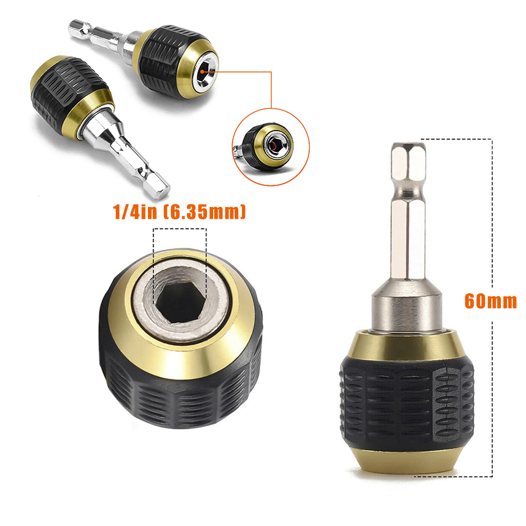 Serplex 2Pcs Flexible Drill Bit Extension & Self-Locking Screwdriver Bit Holder Quick Release Flexible Drill Adapter Universal Hex Drill Extension Bit Holder for Power Tool, Impact Drill