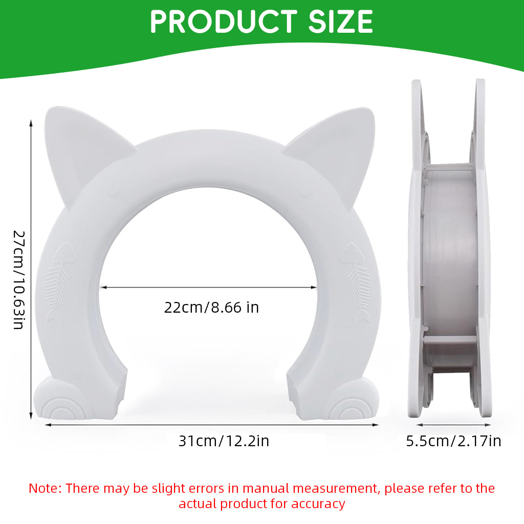 Qpets Cat Door for Interior Door Cute Cat Ear Shaped Cat Door No Flap Cat Door for Room Door Free in and Out, XL