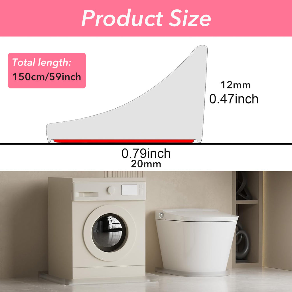 HASTHIP 59Inches Shower Threshold Water Dam Flexible Shower Water Guard Blocker Self-Adhesive Silicone Shower Water Dam Shower Splash Guard for Kitchen, Bathroom, Coming with Silicone Adhesive Glue