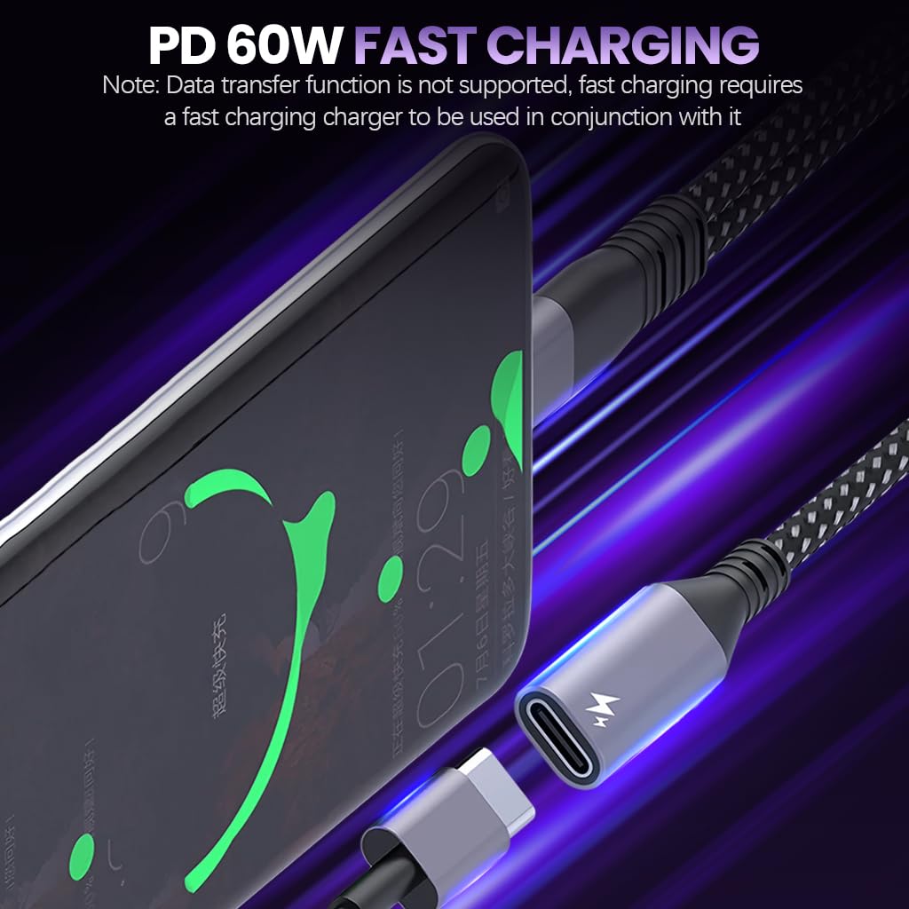 Verilux USB C Charging Cable 2 in 1 USB C Audio Cable USB C to 3.5mm Jack Aux Cable PD 60W USB C Male to Female Charging Cable Car Audio Cable Compatible with i-Phone 16/15, Galaxy S24/S23 Ultra