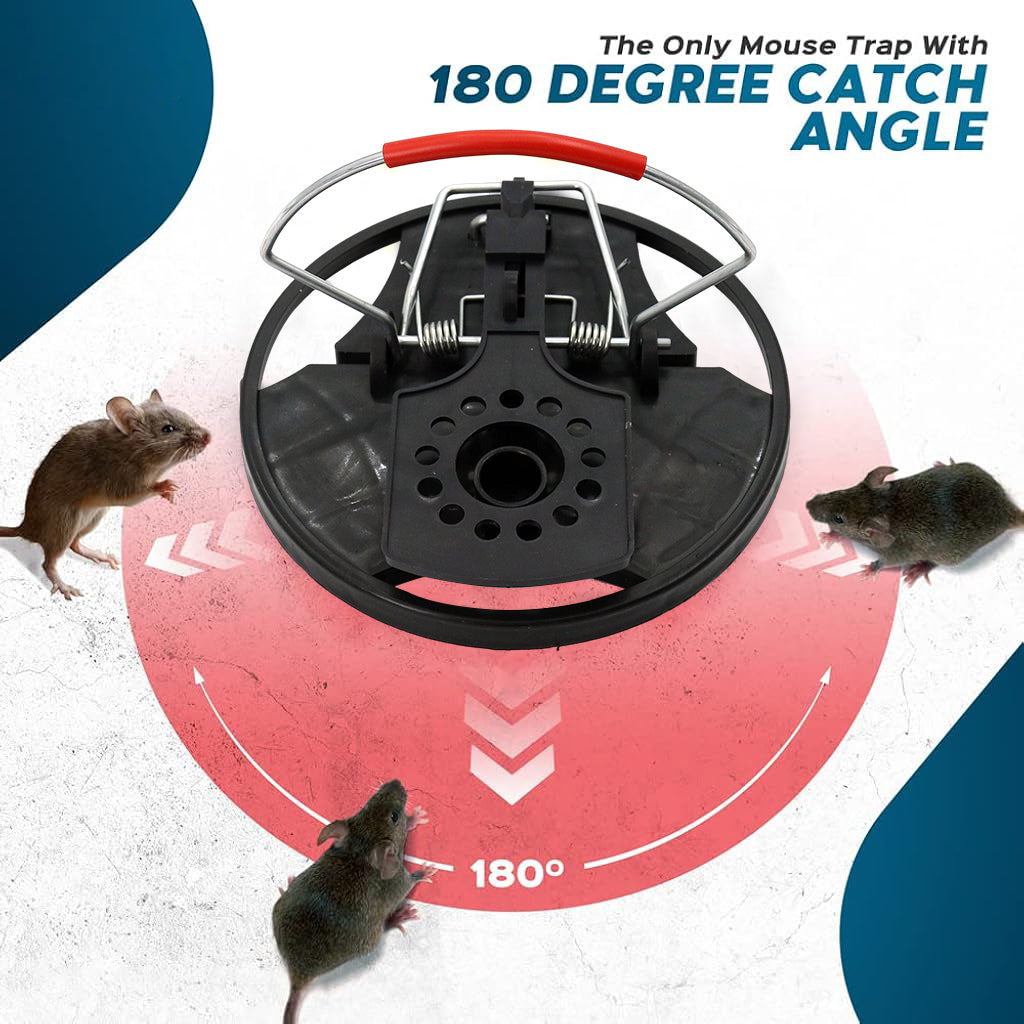 HASTHIP 2-Pack Mice Trap Mouse Trap Quick Response Snap Trap Reuseable Mouse Trap Disk Strong Spring-loaded Round Mouse Trap for Kitchen, Garage