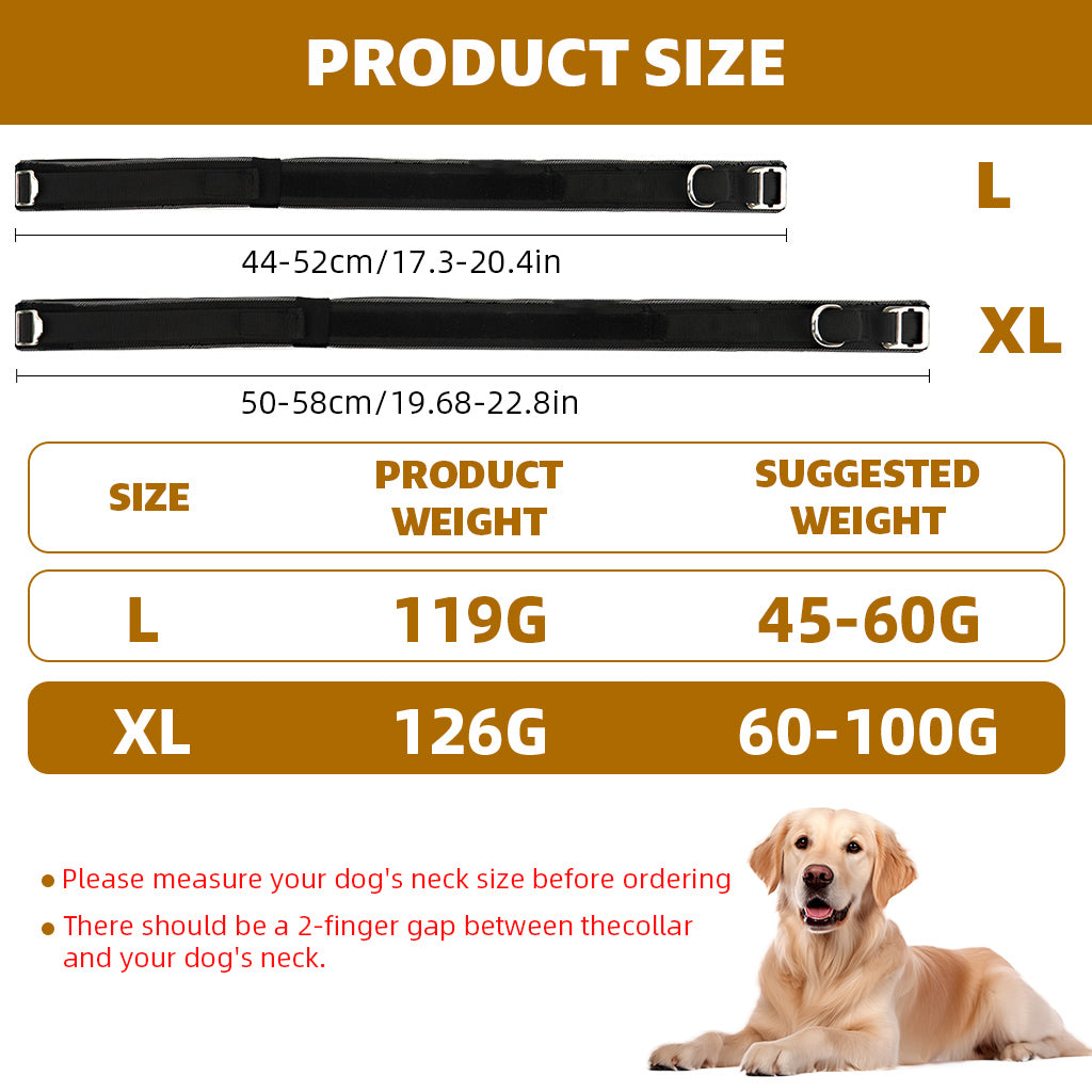 Qpets Dog Collar Tactic, Dog Collar with Control Handle & D Ring Safety Reflective Dog Collar Adjustable Sliding Buckle Training Collar for 30-50kg Dogs