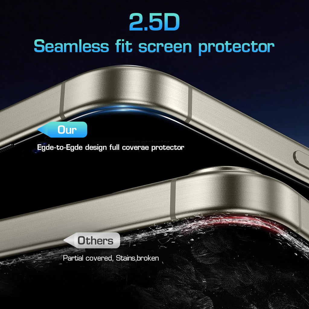 ZORBES 2pcs Privacy Screen Protectors for i Phone 16 Pro 6.3'' Ultra HD Tempered Glass Screen Protectors 2-Step Installation Auto-Alignment HD Screen Protector Kit with Screen Cleaning Tools