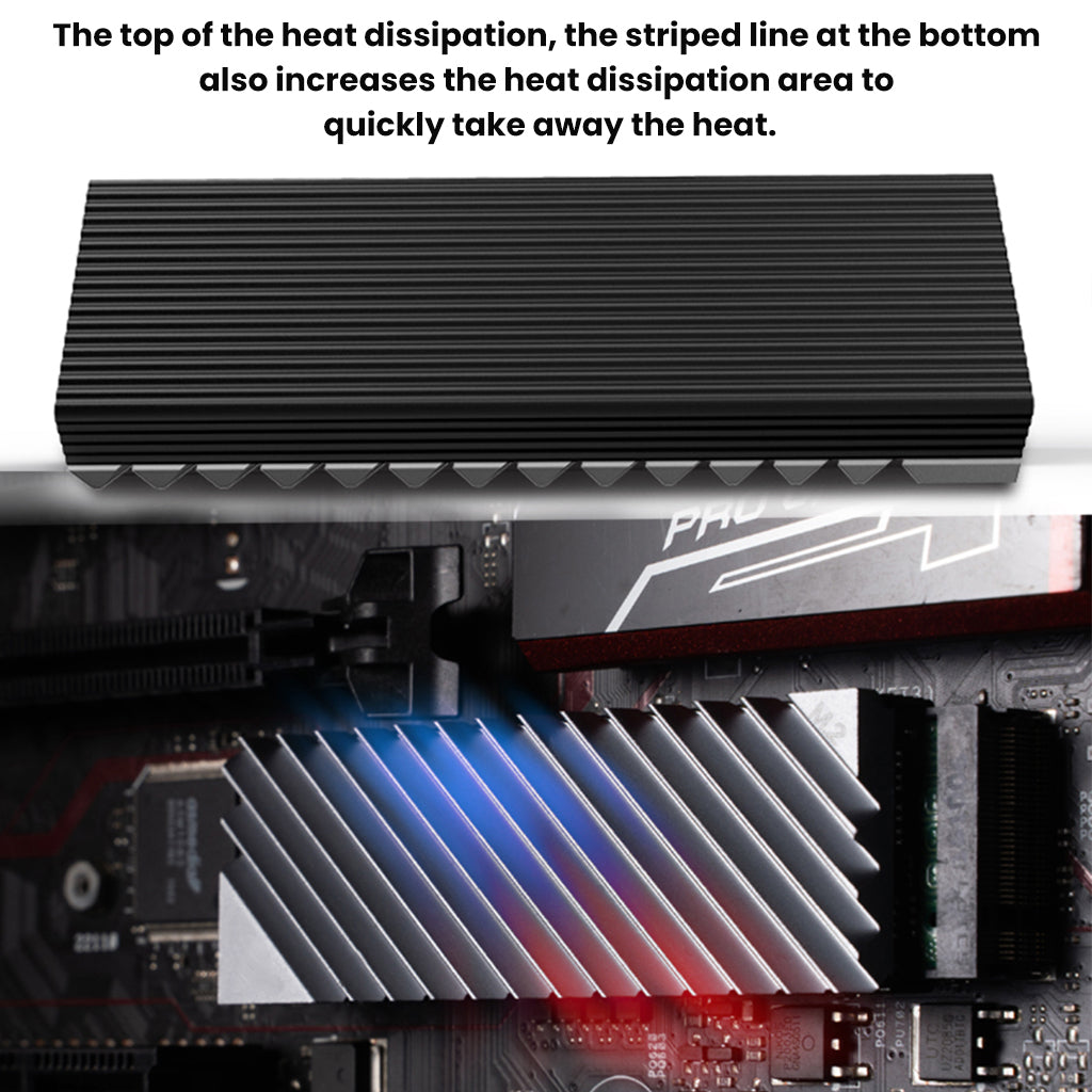 ZORBES Heat Dissipation Radiator Aluminum Alloy Heat Sink Thermal Cooling Pads for M.2 2280 SSD Heat Sink for PC Computer-Grey