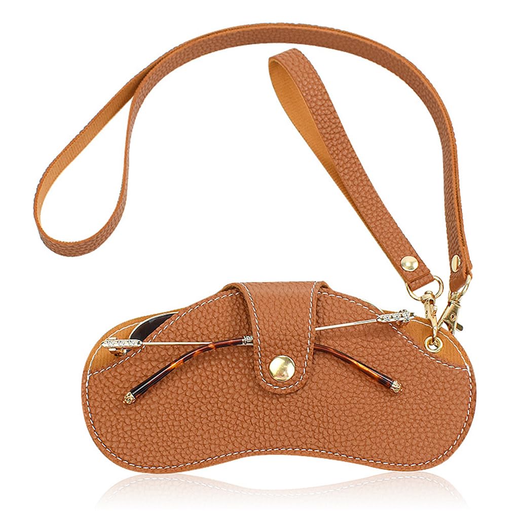 PALAY Soft Leather Sunglasses Organizer Box Fashion Women Sunglasses Organizer Case with Wrist Strap & Shoulder Belt Portable Glasses Pouch Outdoor Carrying Bags for Sunglasses Eyeglass Bag