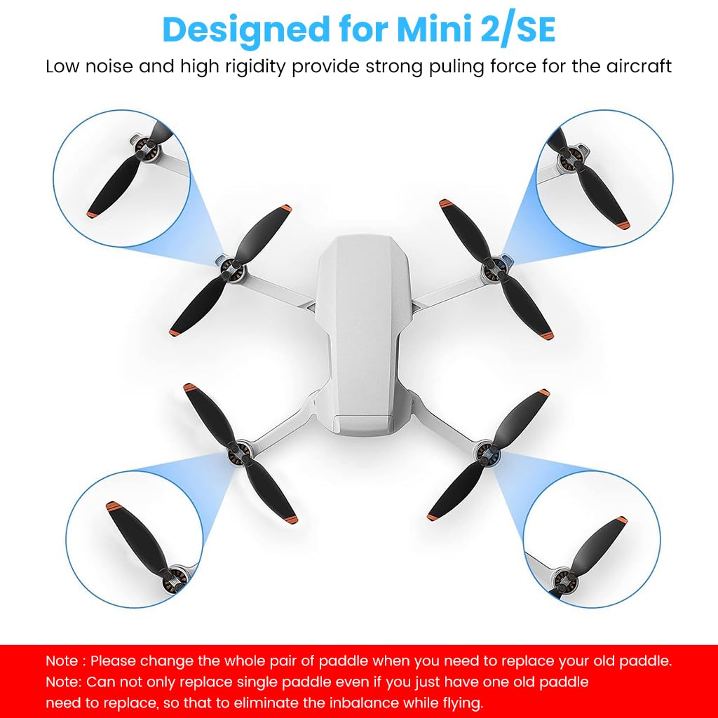 ZORBES DJI Mini 2 Propeller 8pcs DJI Mini 2 Propeller Blades Replacement for DJI Mini 2, Ultral Lightweight Silent Flight Propeller Set with Screwdriver and 12 Screws, No DJI Mini 2