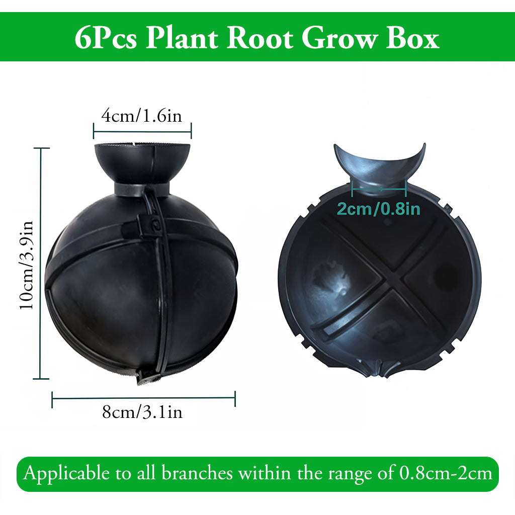 HASTHIP 6 Pcs Plant Rooting Ball - Plant Root Grow Box - Reusable Plant Rooting Grow Propagation Ball - Garden Grafting Tools for Indoor/Outdoor Plants - Air Layering Plant Propagation Ball (Black)