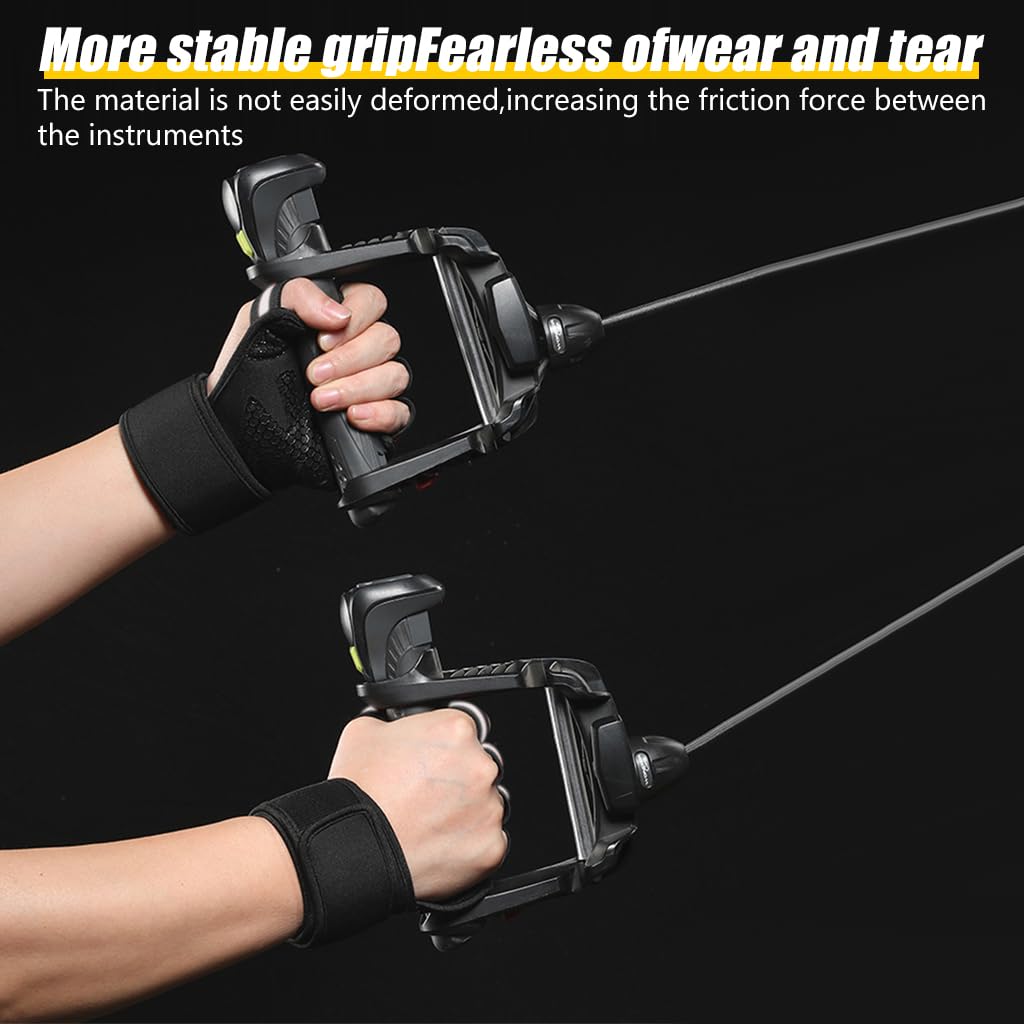 Proberos Fitness Gloves, Gym Gloves with Wrist Support Accessories, Anti Slip Palm Design Summer Breathable Fingerless Gym Gloves for Battling Ropes, Weight Lifting, L