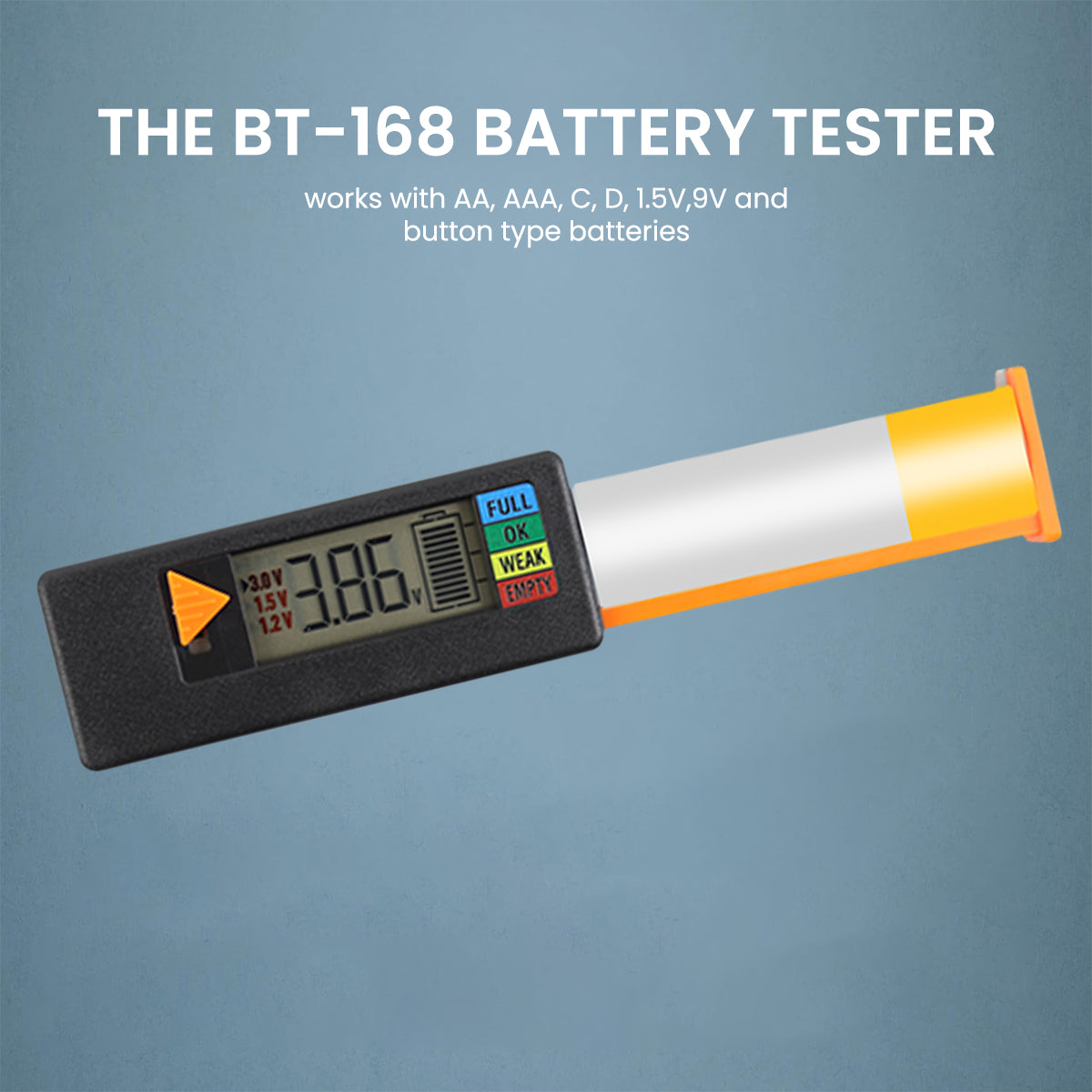 Serplex Battery Tester Universal Battery Votage Tester Checker, LCD Digital Battery Capacity Tester for C Battery AA Battery AAA Battery D Battery N Battery 9V Battery /1.5V/3V Button Cell