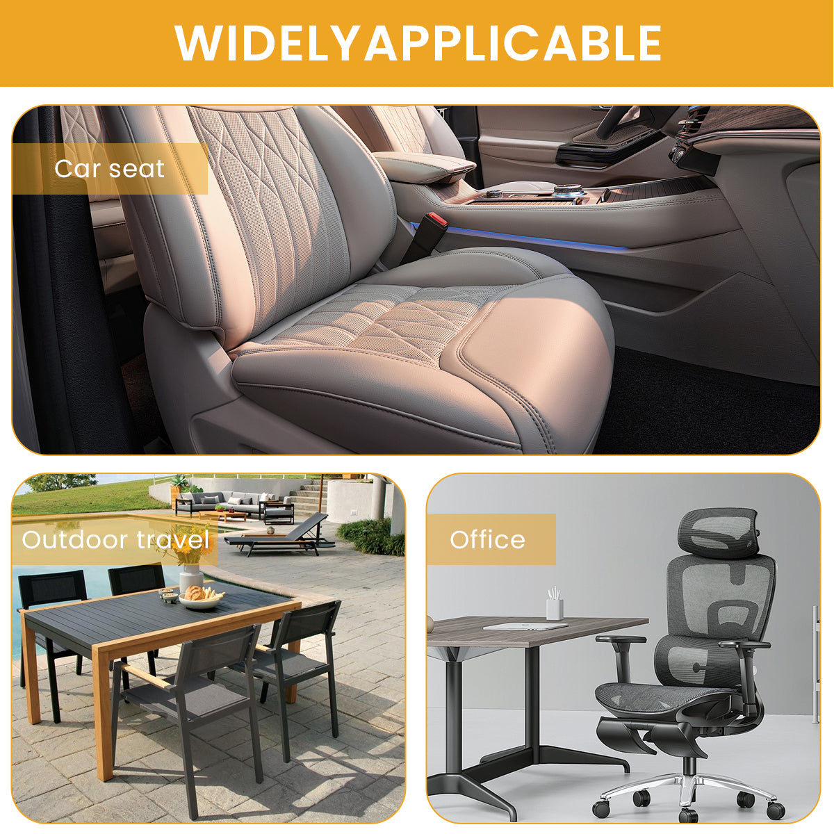 STHIRA Rotating Car Seat Cushion 16.54inches Round Rotating Seat Cushion Pad Double Layer Soft Seat Cushion with Anti-slip Insert Piece Office Seat Cushion Pad