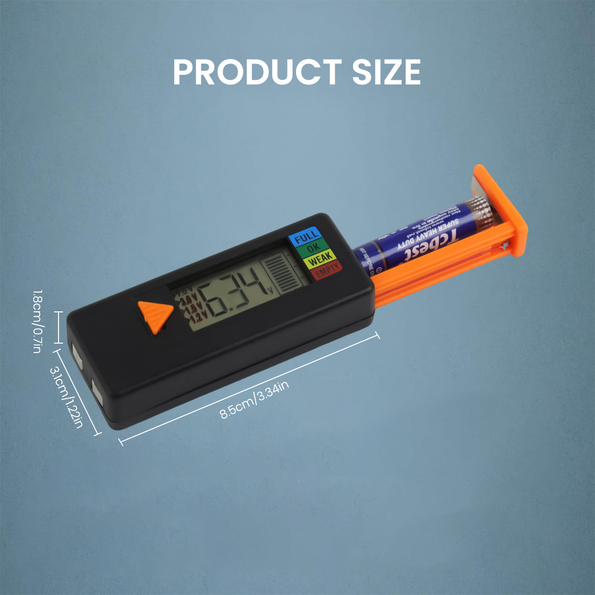 Serplex Battery Tester Universal Battery Votage Tester Checker, LCD Digital Battery Capacity Tester for C Battery AA Battery AAA Battery D Battery N Battery 9V Battery /1.5V/3V Button Cell
