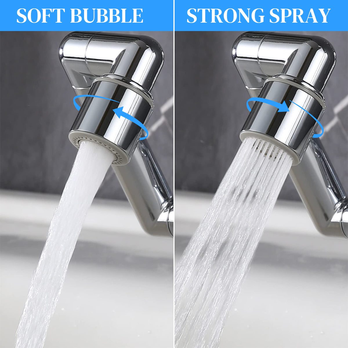 HASTHIP Pivoting Faucet Extender Sink Aerator with Retractable Arm Multi Angle Flexible Faucet Attachment Universal Extender for Kitchen, Bathroom