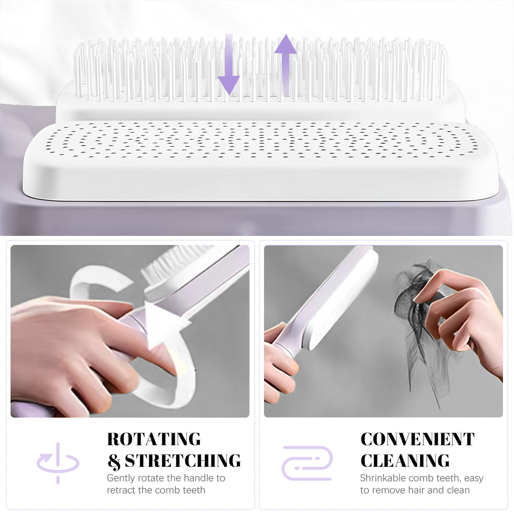 MAYCREATE Comb Scalp Massager Hair Bush Retractable Bristle Self-cleaning Design Anti Static Hair Comb Hair Travel Hair Styling Brush