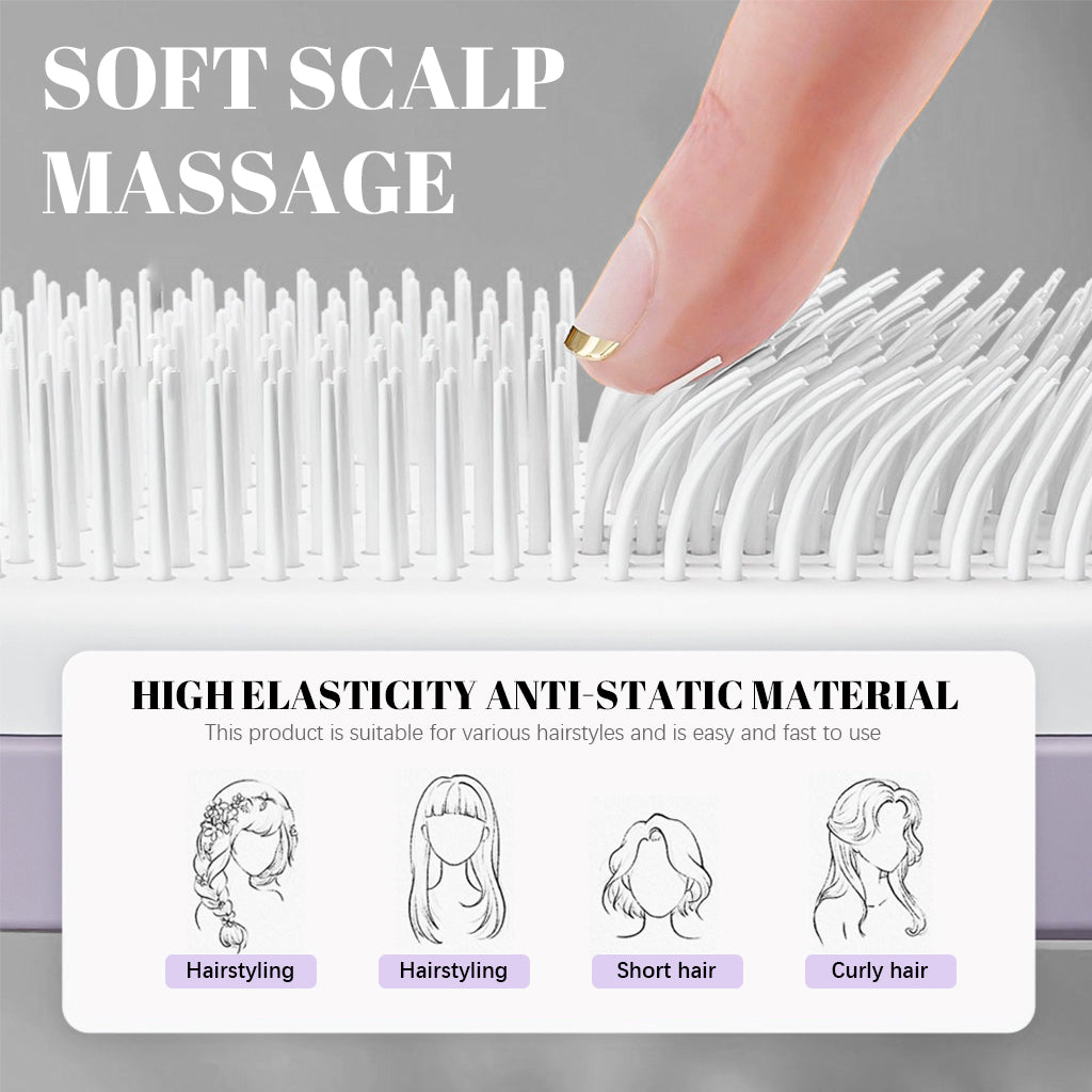 MAYCREATE Comb Scalp Massager Hair Bush Retractable Bristle Self-cleaning Design Anti Static Hair Comb Hair Travel Hair Styling Brush