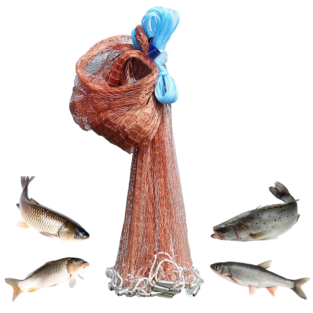 Proberos Fishing Cast Net with Storage Bag Fishing Cast Net Heavy Duty Mesh Fishing Cast Net Quick Sinking For Freshwater & Saltwate