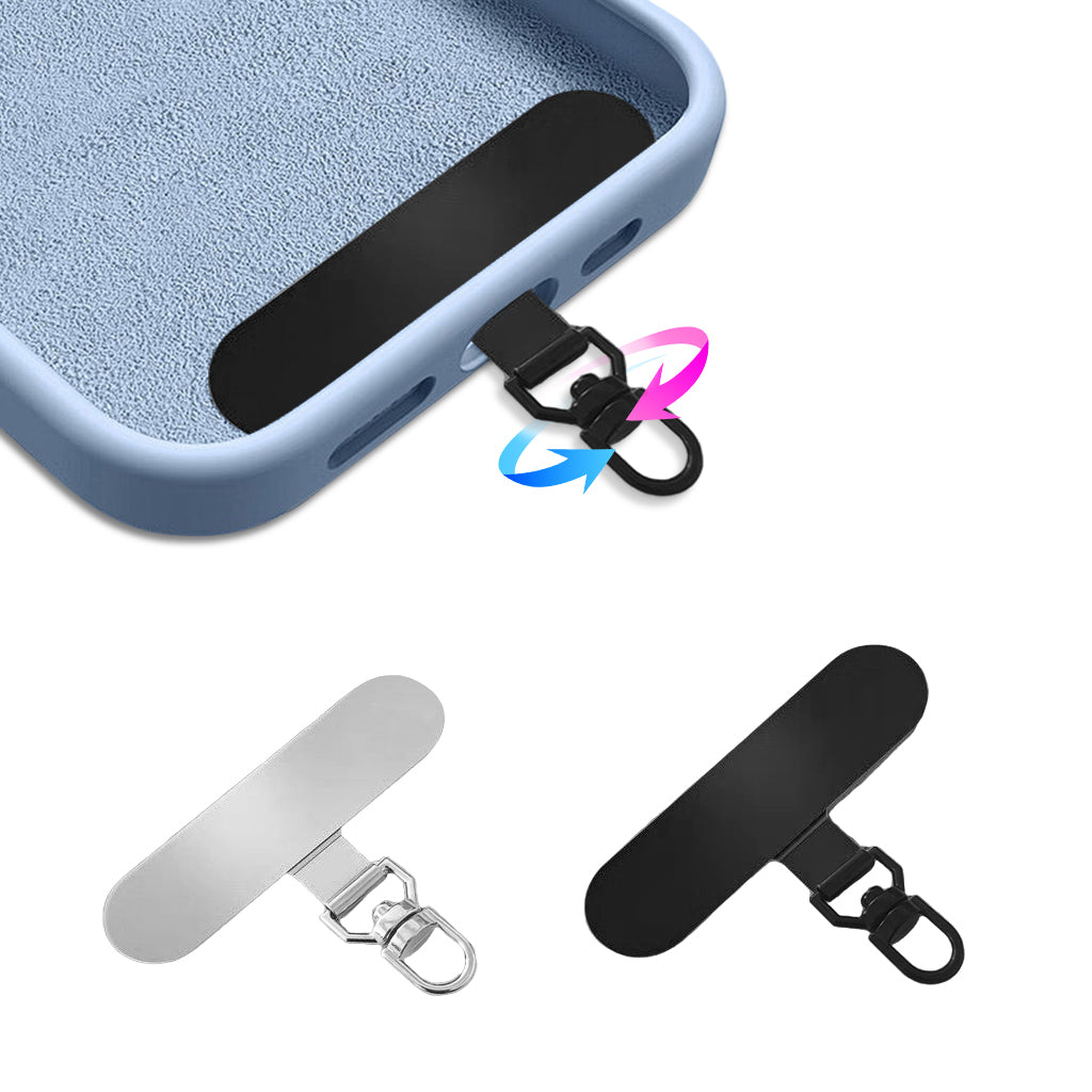 ZORBES 2Pcs 360° Rotatable Phone Tether Tab, Universal Phone Lanyard Patch, Cell Phone Replacement Pad ,Anti-Lost Attachment Hanging Metal Ring Compatible for iPhone & Other Cell Phone