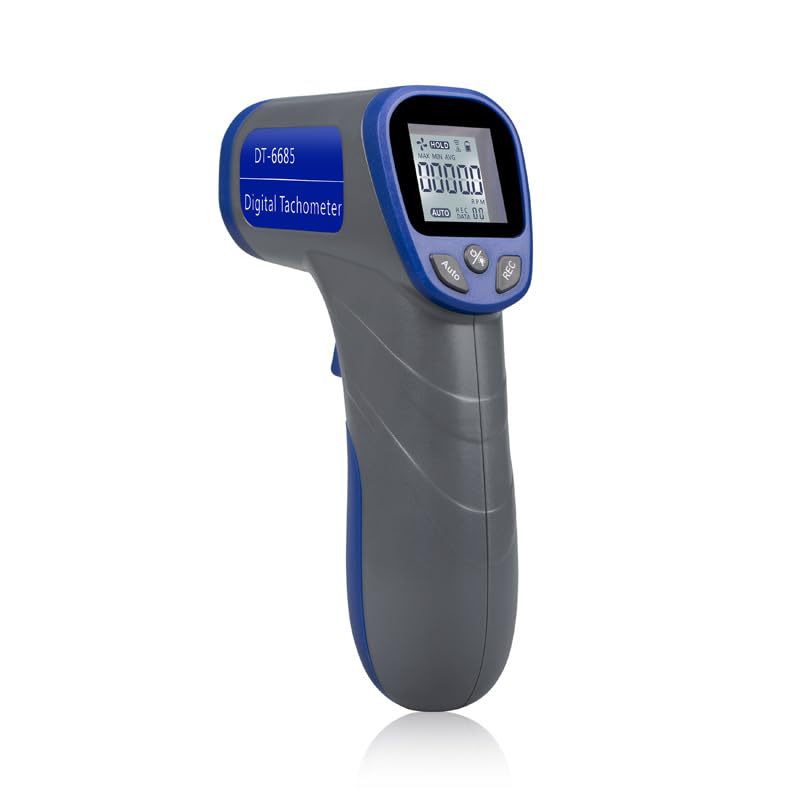 Serplex Digital Laser Photo Tachometer Gauce for car, Wheels, Engines, Non Contact Tach RPM Meter, 2.5RPM-99, 999RPM Motor Speed Meter Gauge Tool Includes Reflective Tapes (Battery not included)