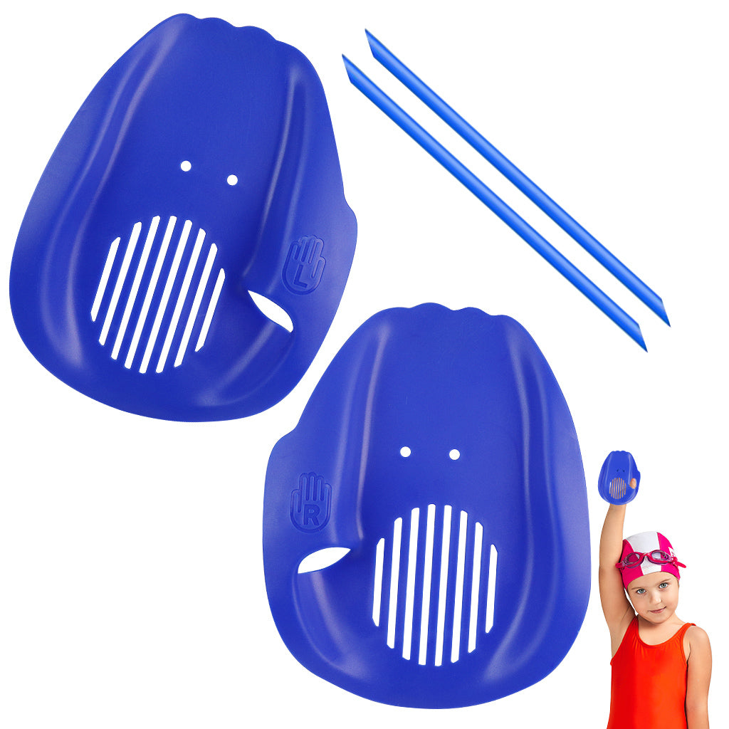 Proberos Beginners Hand Paddles for Teens & Adults Anti-slip Swim Paddles with Detachable Middle Finger Fastening Straps PC Swim Paddles for Strength and Endurance Building, 14.8x18.9cm