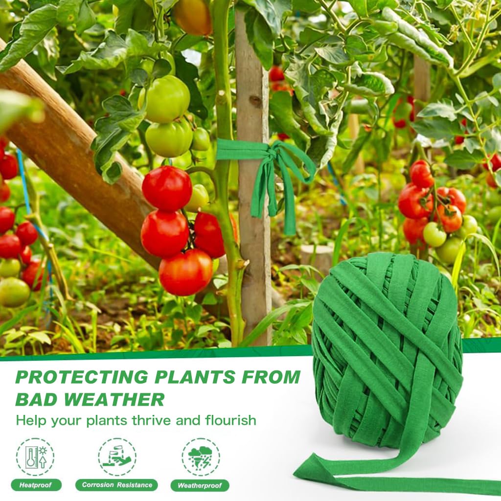 HASTHIP 2pcs Gardening Cloth Ties 98.4Ft Per One Cloth Ties Stretchy Fiber Acrylic Fiber Ties Temporary Ties Gardening Fabric Ties for Climbing Plants, Bundling