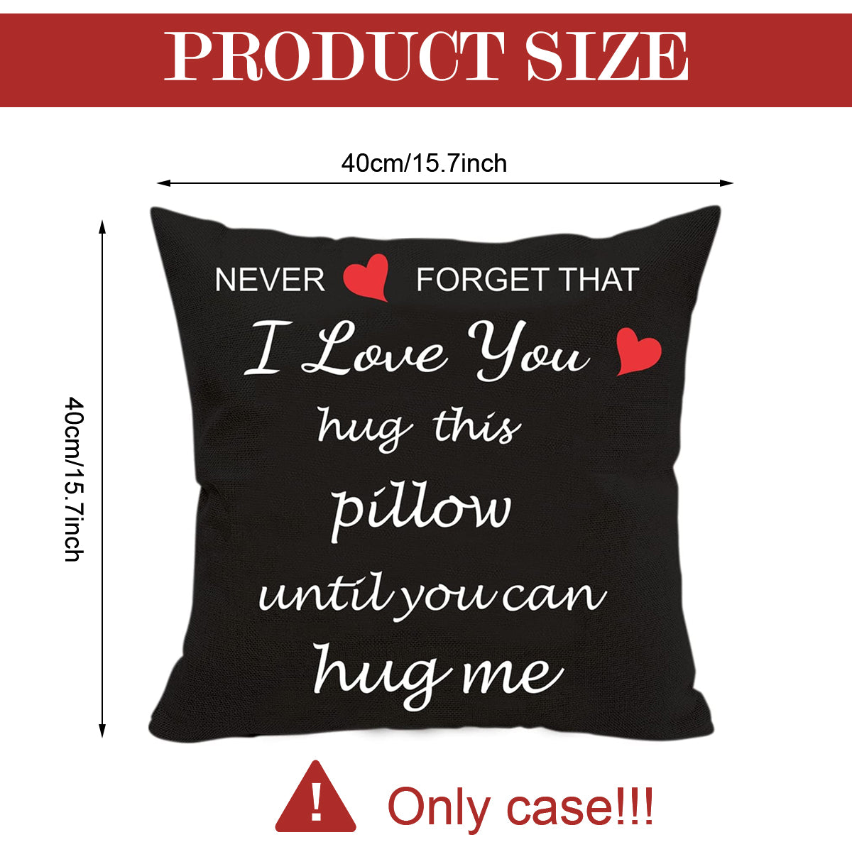 HASTHIP Lover Throw Pillow Cover Romantic Letter Print Flax Throw Pillow Cover 15.7x15.7inches Square Couch Pillow Cover, 1pcs, No Insert