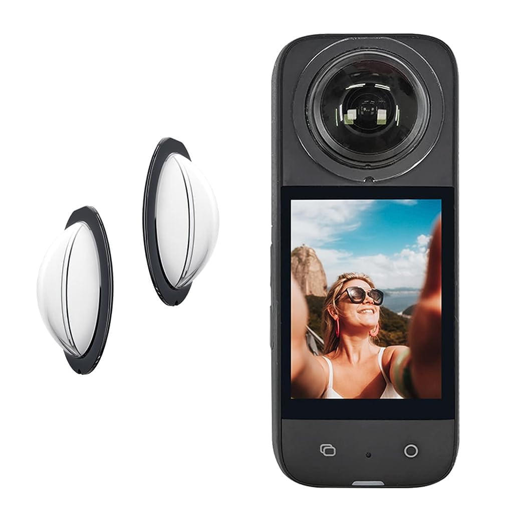 ZORBES 2Pcs HD Lens Cover for Insta360 One X3 Camera, Insta 360 One x3 Phone Lens Cap Camera Lens Protector, Dust Proof Anti-Scratch Protective Cover, Not Included Insta360 One X3 Sports Action Camera (B1)