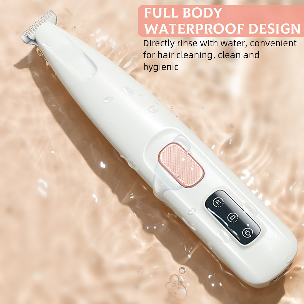 Qpets USB Dog Trimmer with LED Cats Dogs Paws Trimmer Detailing Hair Trimmer Electric USB Cordless Pet Grooming Hair Trimmer for Face, Paws, Under The Tail