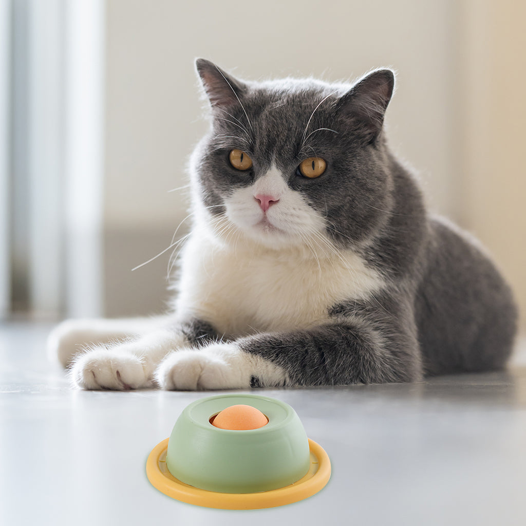 Qpets Cat Treats Slow Feeder Licking Pad Food Grade Safe Cat Snack Dispensing Plate Detachable Treats Licking Dispenser Plate Easy to Clean