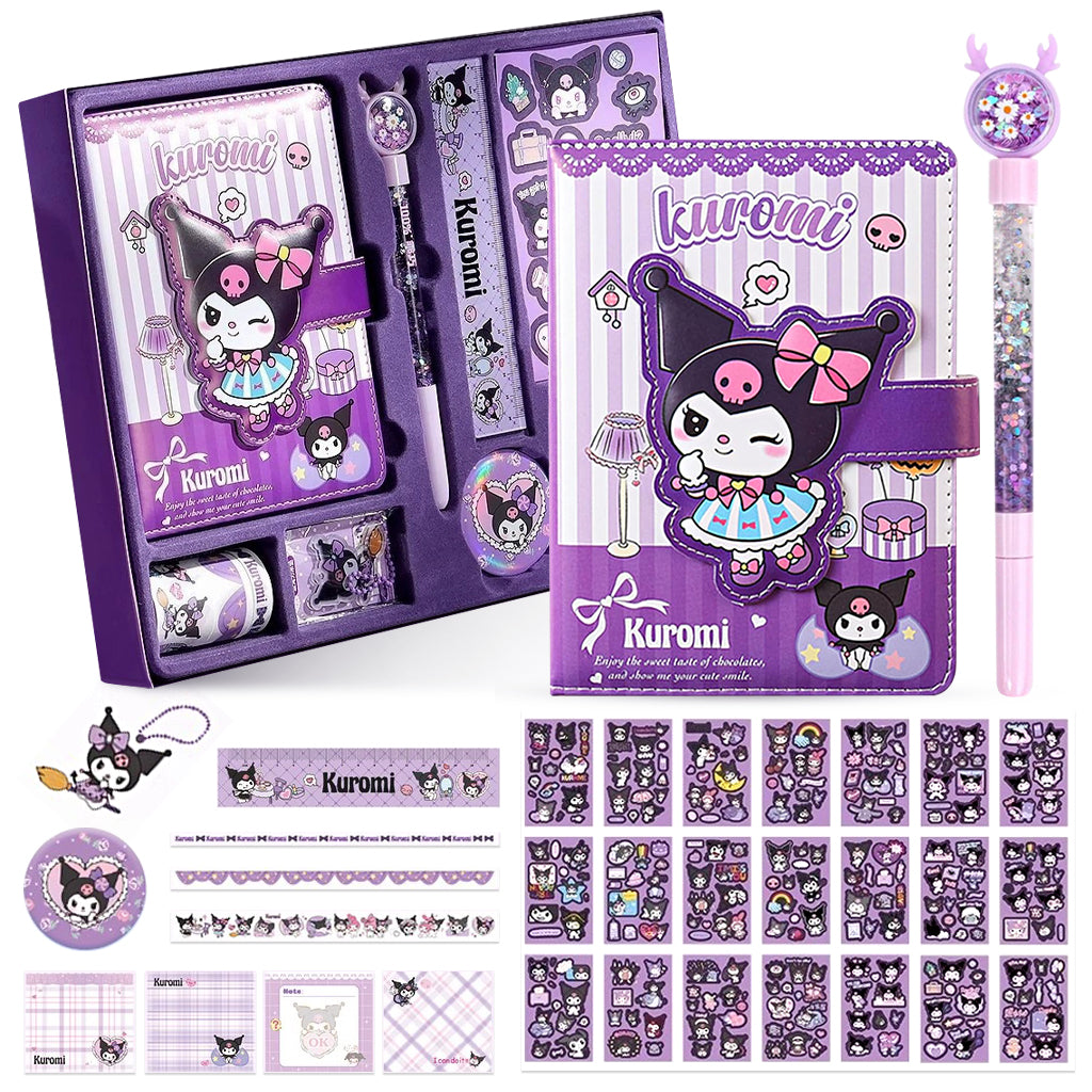 HASTHIP Kuromi Stickers, Vinyl Waterproof Washi Tape Set for Laptop, Water Bottle, Travel Case, Phone, Skateboard, Scrapbook - Kawaii Stickers for Kids, Adults, Teens, Girls