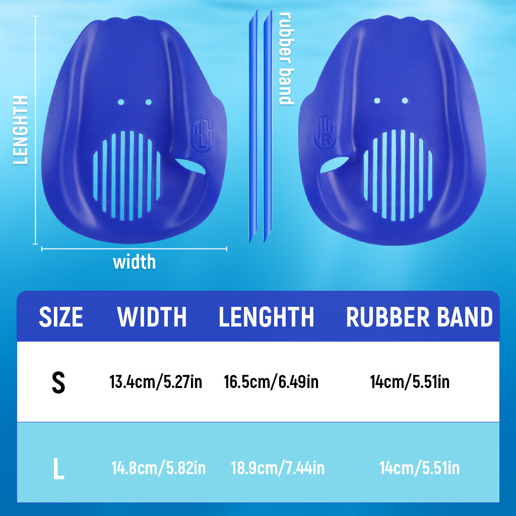 Proberos Beginners Hand Paddles for Teens & Adults Anti-slip Swim Paddles with Detachable Middle Finger Fastening Straps PC Swim Paddles for Strength and Endurance Building, 14.8x18.9cm