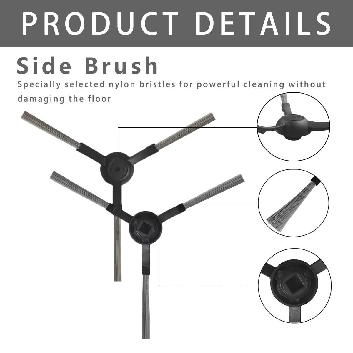 Verilux Replacement Mi Robot Vacuum Side Brushes Compatible with Mi Robot Vacuum-Mop P Replacement Accessories for Mi Mop P