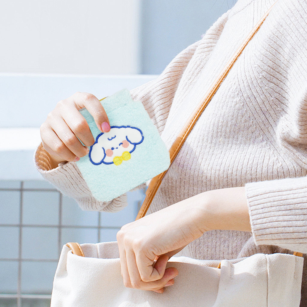 MAYCREATE Small Pouches for Women, 3Pcs Sanitary Pads Small Pouch, Cute Cartoon Coin Pouch for Girls, 5 Inch Plush Lipstick Small Makeup Pouch for Earphones, Tissue Packs