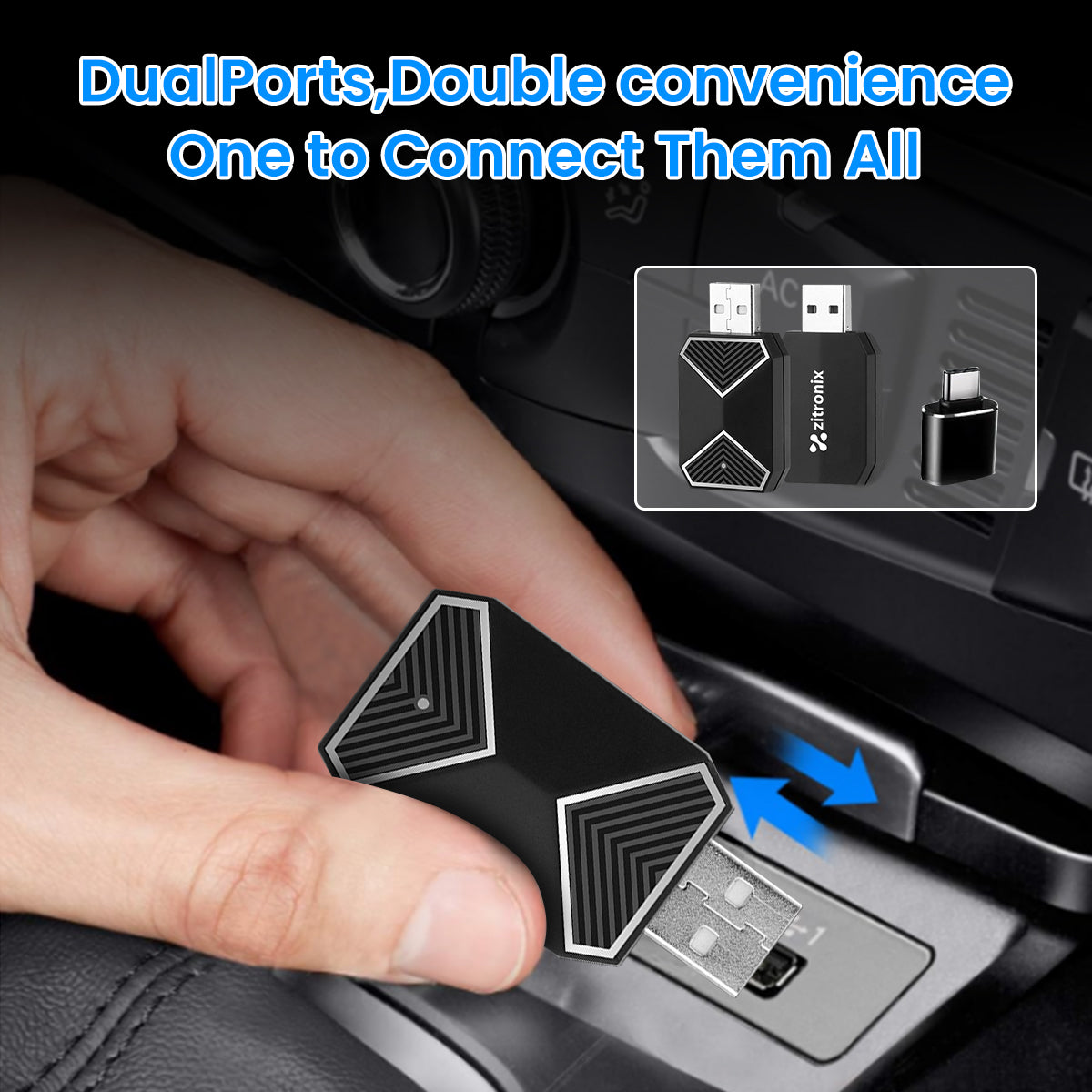zitronix Wireless Android Auto & Carplay Wireless Adapter