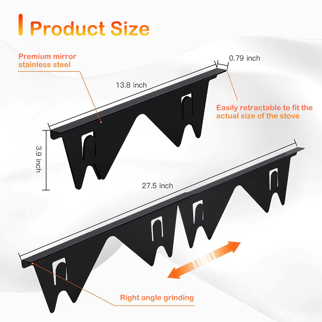HASTHIP 4Pcs Stainless Steel Stove Gap Covers, Heat Resistant Oven Gap Filler Seals Gaps Between Stovetop and Counter, Easy to Clean Stove Gap Guard (13.8