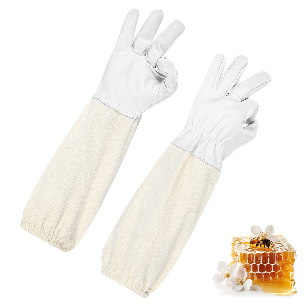 HASTHIP Beekeeping Gloves Elastic Cuff Elbow-length Protective Working Gloves Thicken Anti-slip Gardening Gloves Landscaping Gloves for Men Women, XL