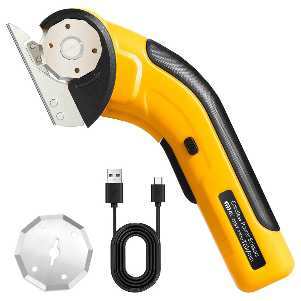 Serplex Electric Cutter USB Rechargeable Cutter Heavy Duty Rotary Cutter Tool Box Opener Tailor's Cutter Multi Purpose Electric Utility Cutter for Fabric, Cardboard, Thin Plastic Sheet