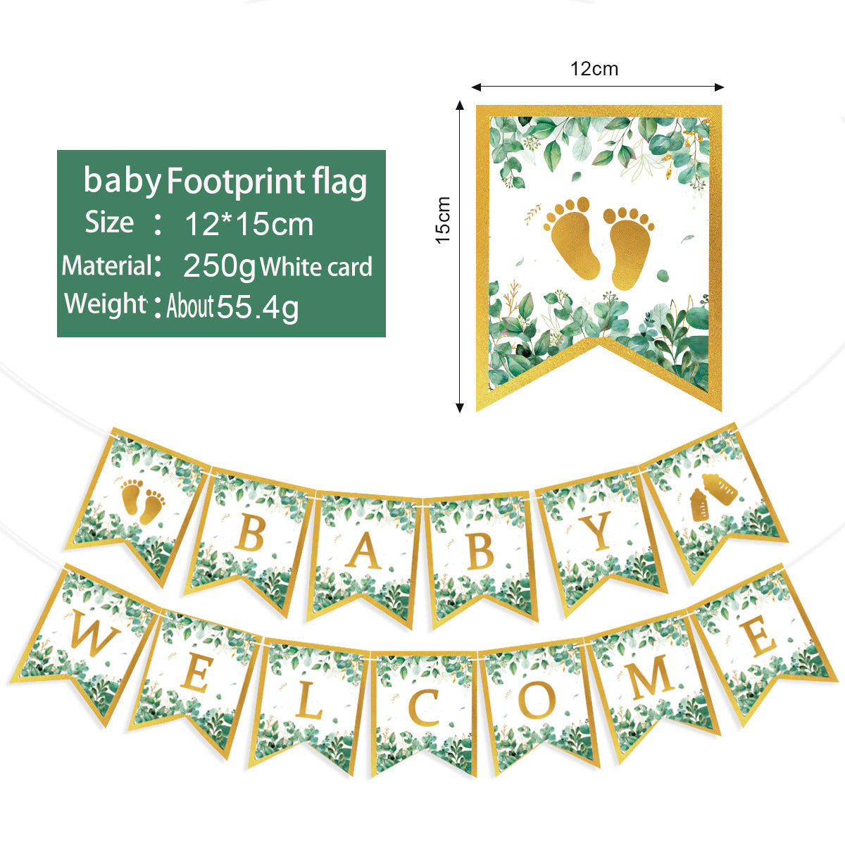 PATPAT Welcome Baby Decoration, Welcome Baby Girl Decoration Kit and Welcome Baby Boy Baby Shower Party Wall Decor Party Decorations - Golden Letter-Printing Baby Welcome Home Decoration Kit