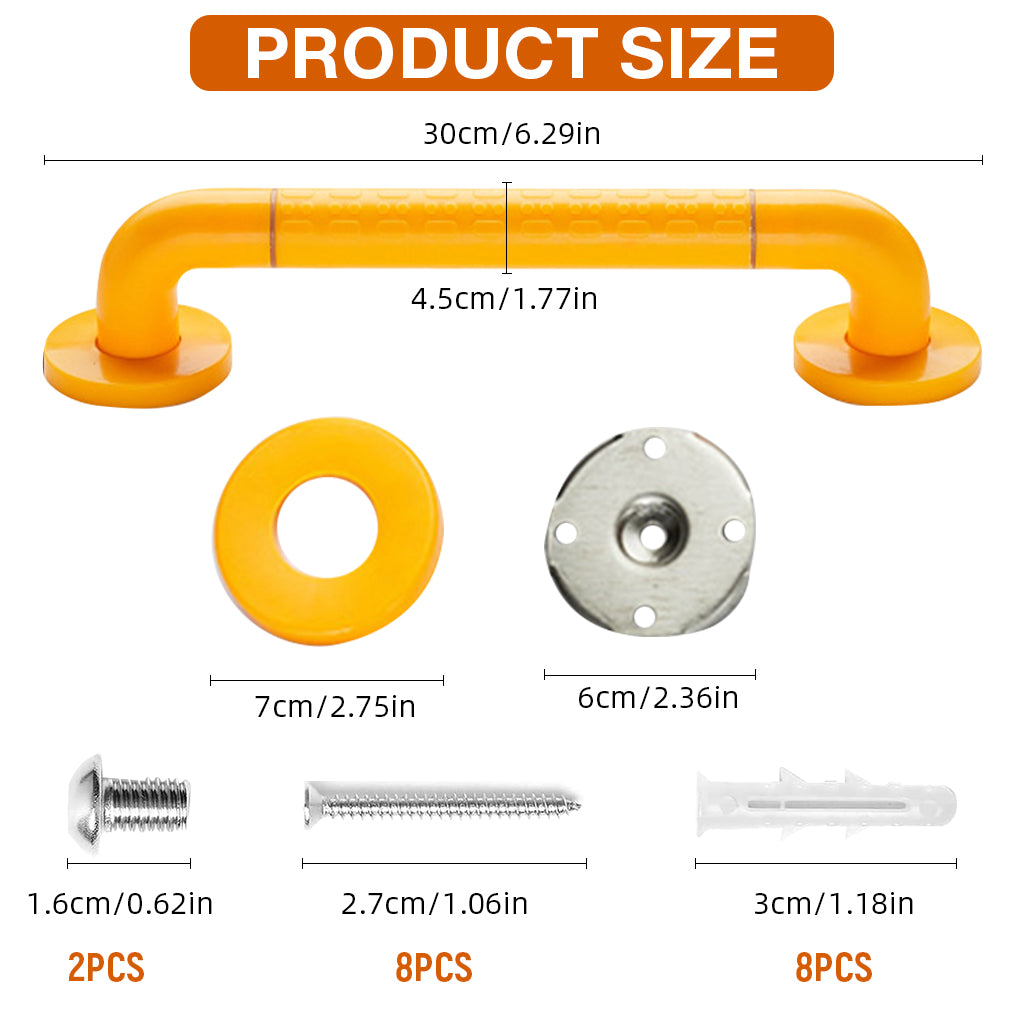HANNEA Safety Grab Bar for Bathroom Handrail 11.8 inches Stainless Steel Grab Bar for Elders, Pregnant Women Anti-slip Safety Secure Screw Fixing Wall Mounted Grab Bar for Bathroom, Toilet
