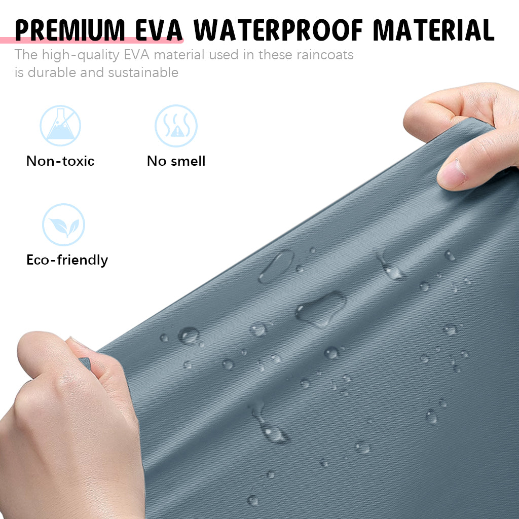 PALAY Waterproof Rain Ponchos for Adults (2Pack) Reusable EVA Lightweight Long Raincoat with Hood Button-Up Unisex Rainwear for Motorcycle Commute, Monsoon Travel & Festivals (Length 136cm)