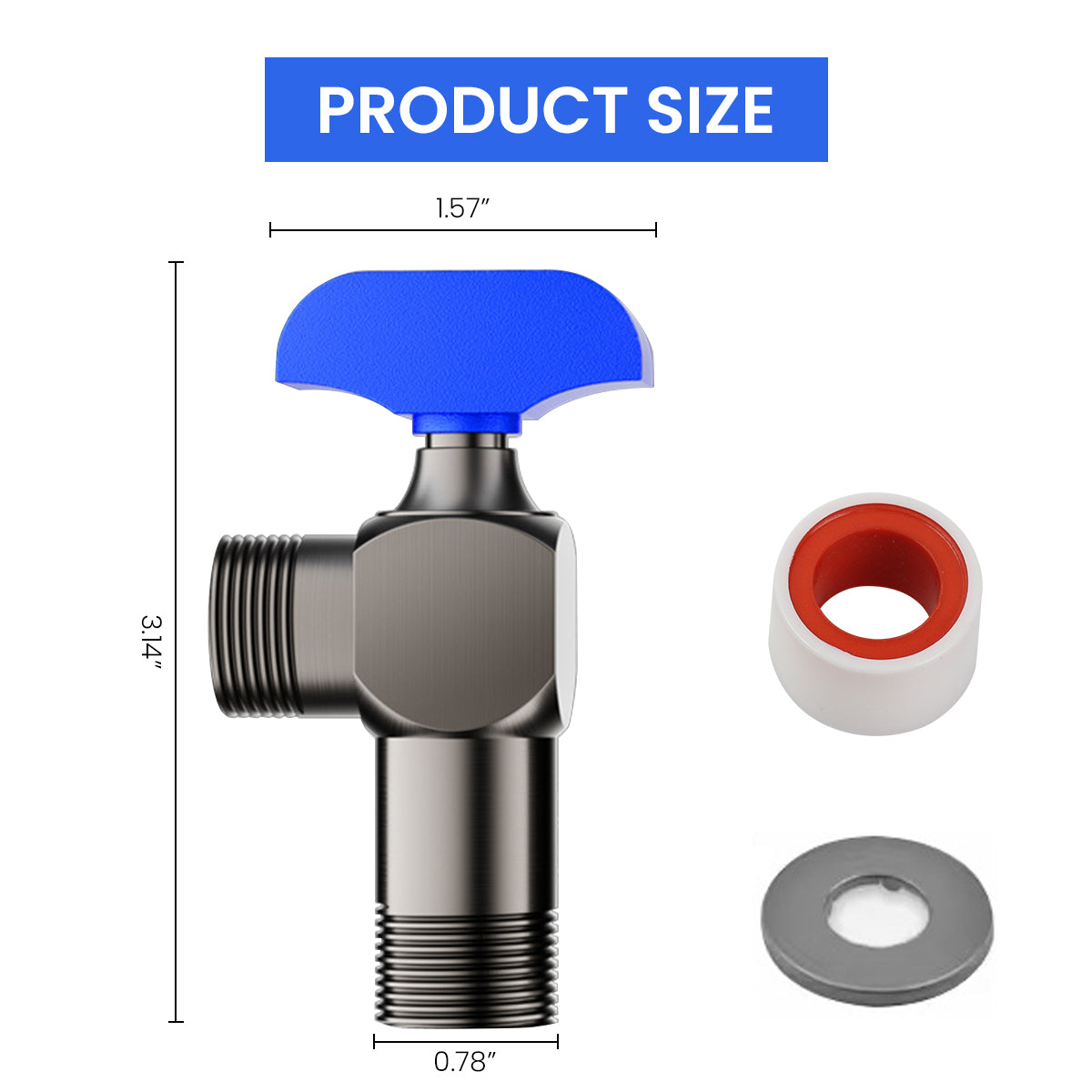 HASTHIP Shower Water Inlet Valve Angle Valve Bathroom Shower System Wall Water Inlet Valve with Control Knob All Copper Gas Water Heater Universal Angle Valve