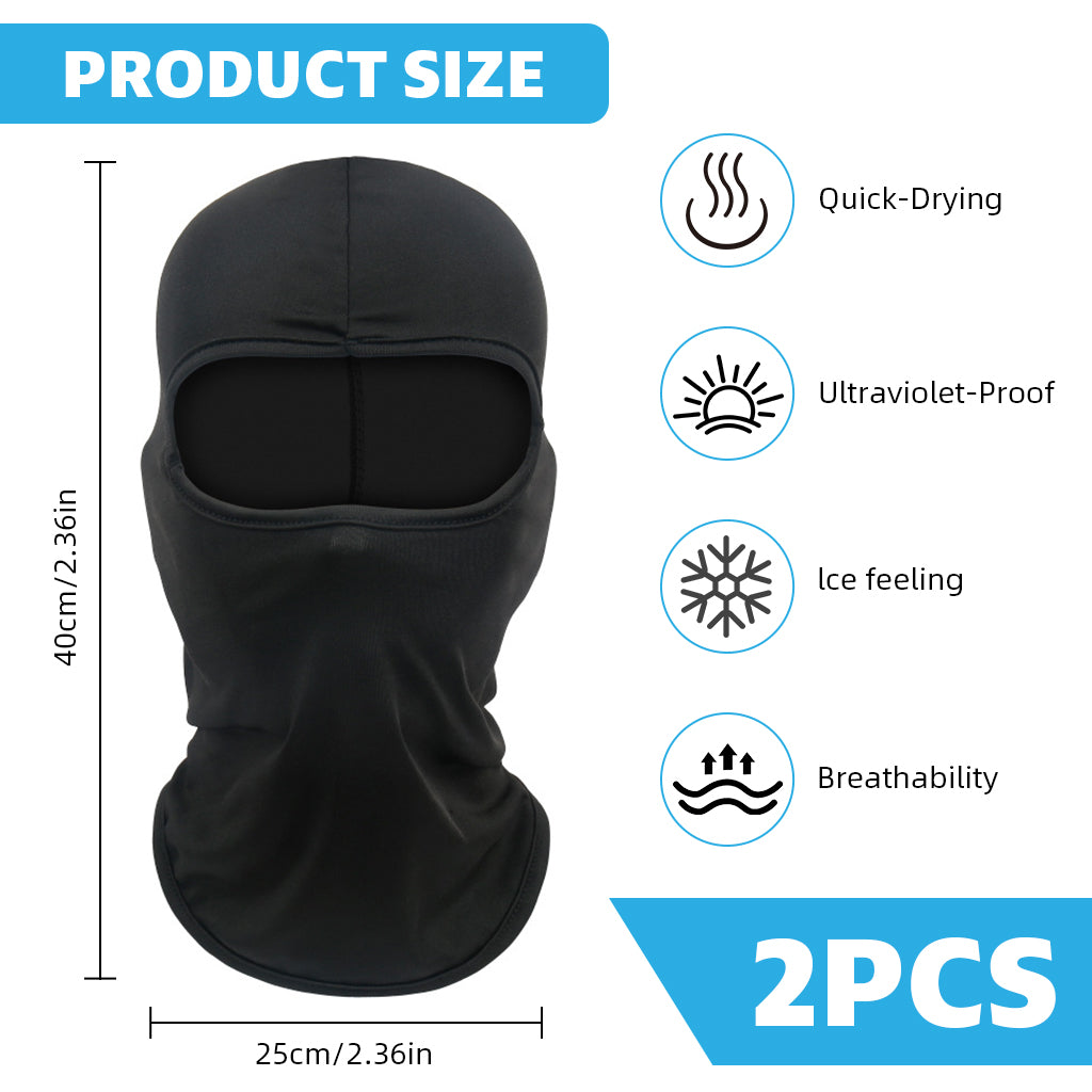 Proberos 2Pcs Balaclava Face Mask Hat Men Women UPF50+ Cool Spandex Ice Silk Face Mask Neck Gaiter Full Face Riding Hat Outdoor Hat