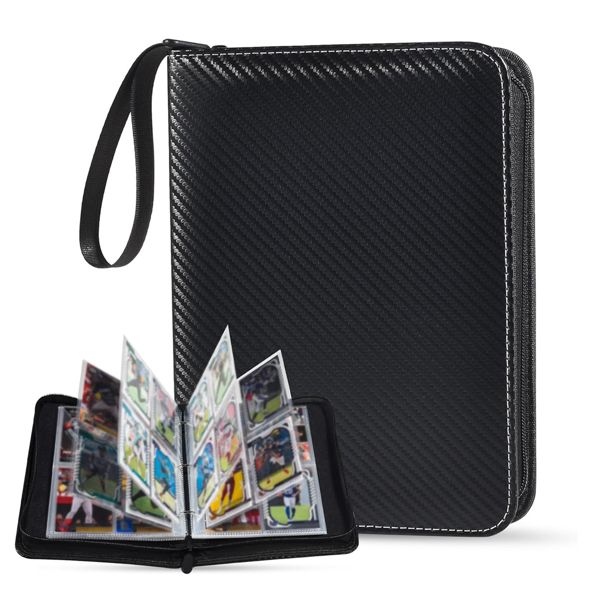 PATPAT Anime Trading Cards Holder Binder Organizer for 400 Trading Cards, Poke-mon Cards Collection Bag Gaming Cards Binder Case, Game Cards Case Childern's Day Gifts for Kids Boys Girls