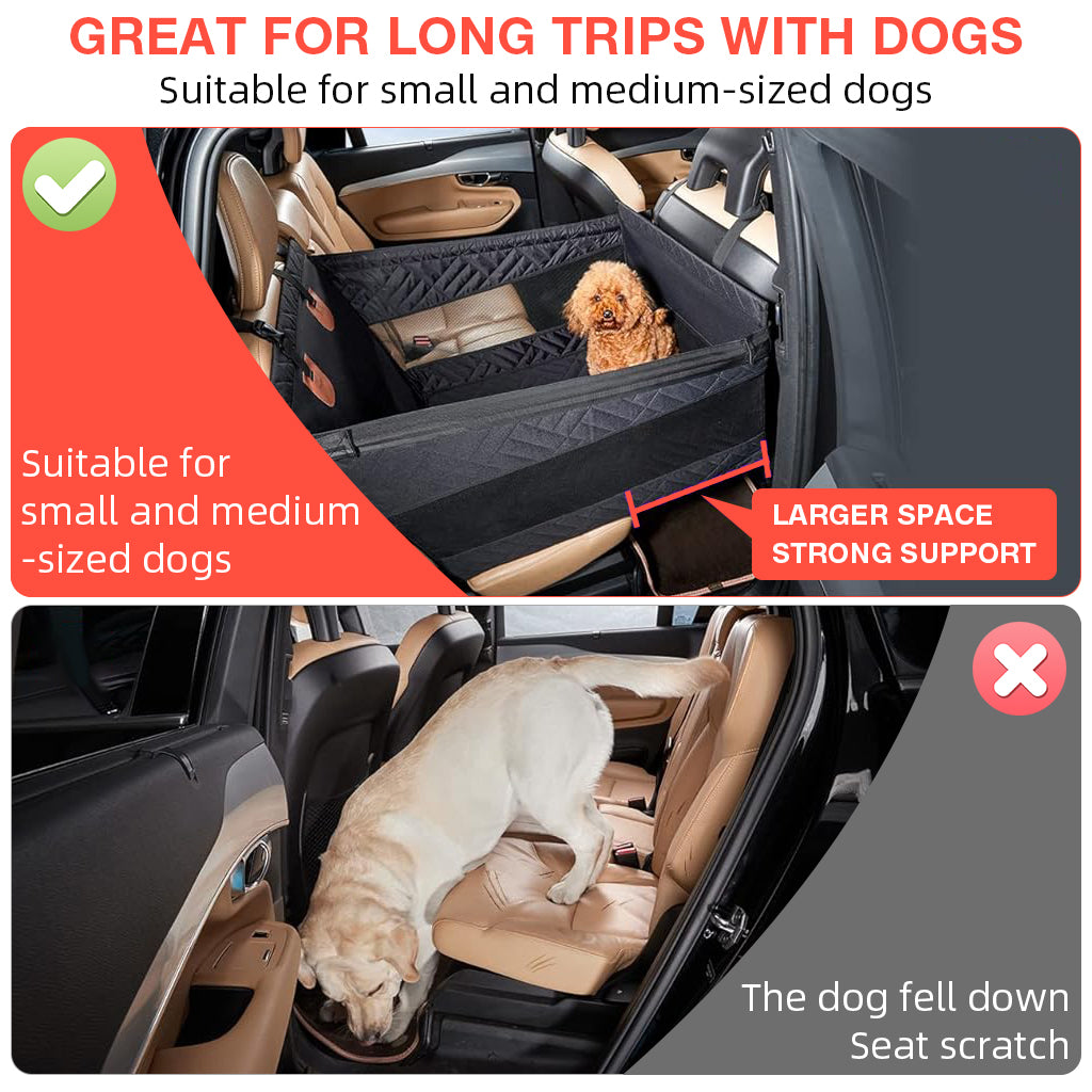 Qpets Dog Car Seat Cover, Dog Use Seat Mat Pet Use Car Backseat Mat, Waterproof Dog Car Seat Cover Oxford Cloth Dog Car Seat, 600D