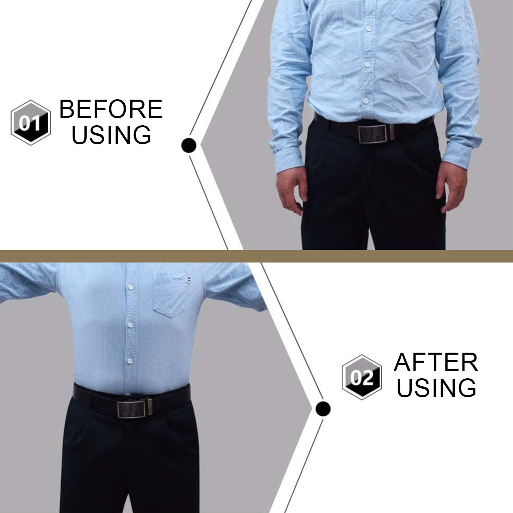 GUSTAVE Men's Shirt Garter 3-Way Metal Clip Shirt Stay for Men Adjustable Invisible Shirt Clip Shirt Tucker for Suits, Men's Wardrobe Accessories, 2Pcs