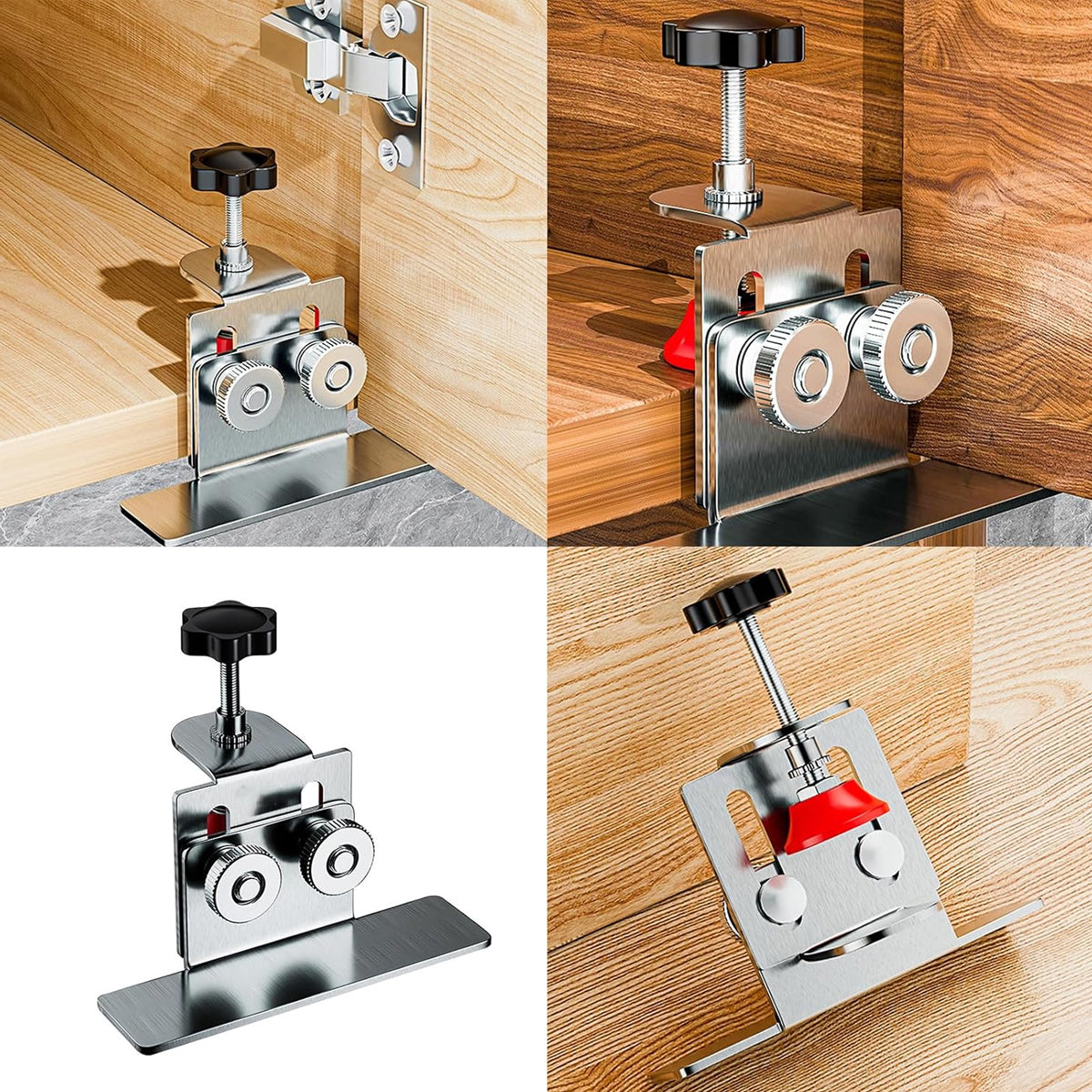 Serplex Floor Cabinets Frame Install Clamp, Cabinet Door Mounting Support Stainless Steel Support Arm Multipurpose Cabinet Door Mounting Jig for Hidden Door Install