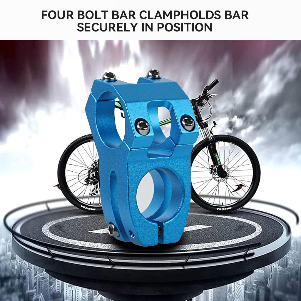 Proberos Blue Aluminum Alloy Handlebar Stem 31.8mm Clamp Diameter Lightweight Durable Handlebar Stem for MTB Modification, Stylish Design for Mountain Bike Stability and Performance