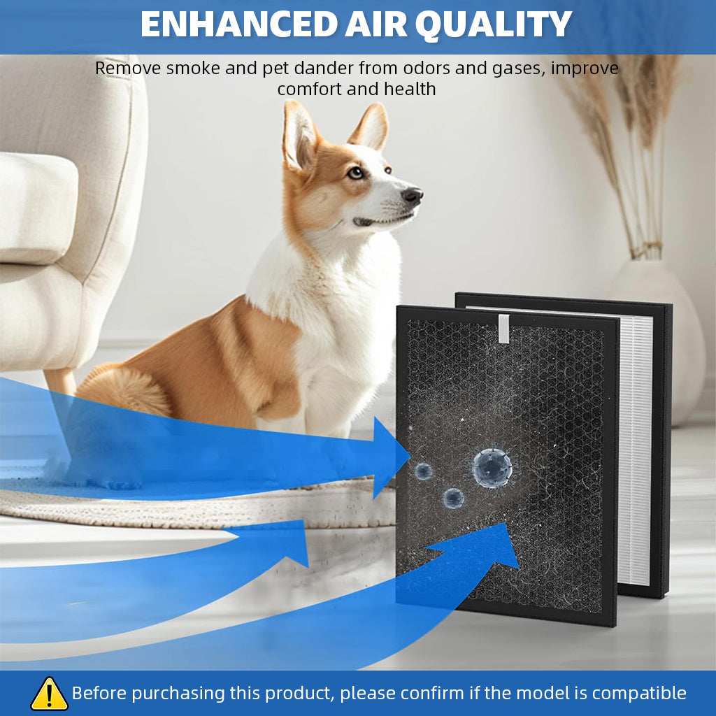 HASTHIP 2Pcs FY2420/30 FY2422/30 Filter Replacement Compatible with Phil**IPS AC2882, AC2887, A2889, AC3829 Air Purifier, with 1 HEPA Filter and 1 Activated Carbon Filters