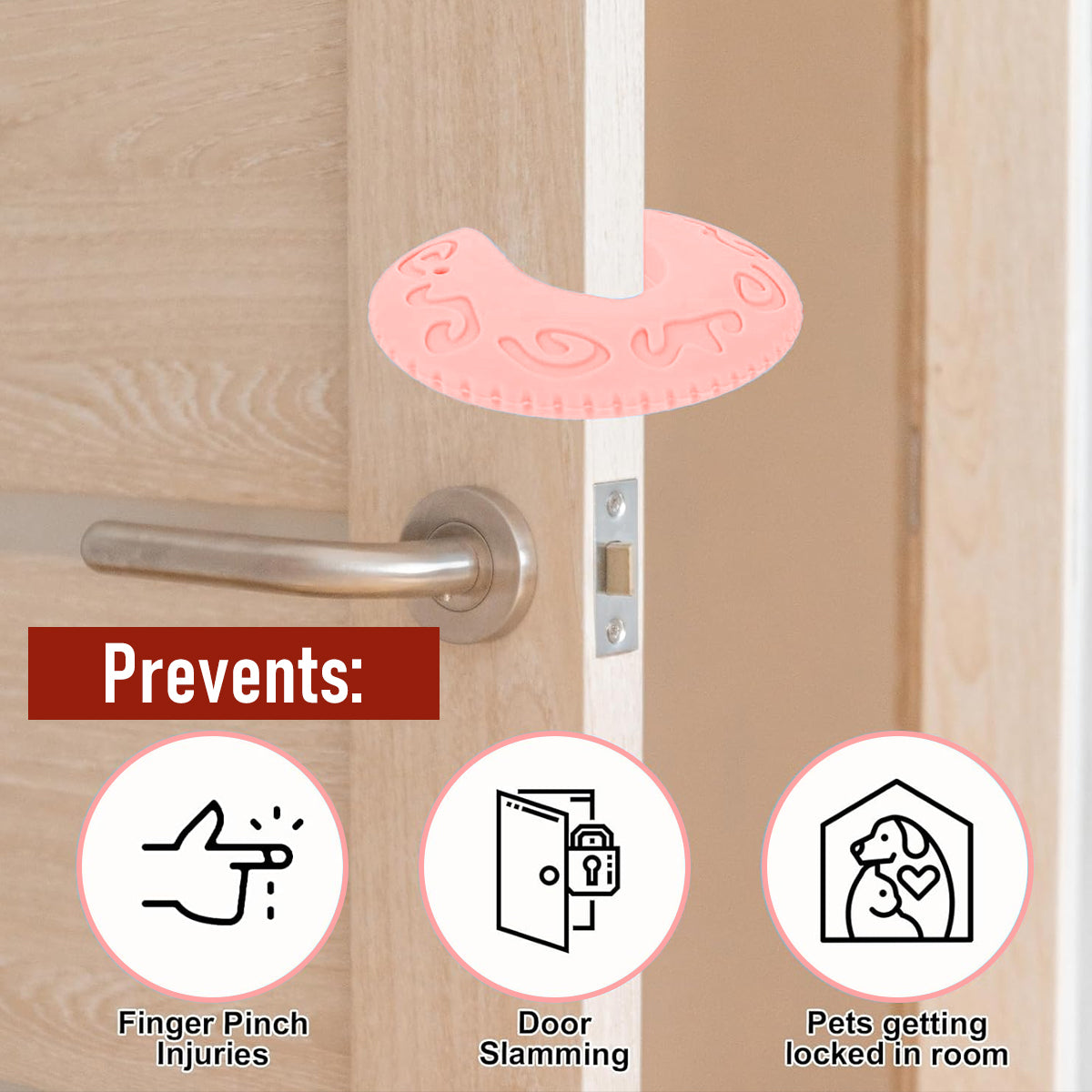 SNOWIE SOFT Silicone Door Pinch Guard and Door Slam Stopper, Durable Door Finger Pinch Guard, Prevents Finger Pinch Injuries, Slamming Doors, Door Safety for Kids, 2 Packs
