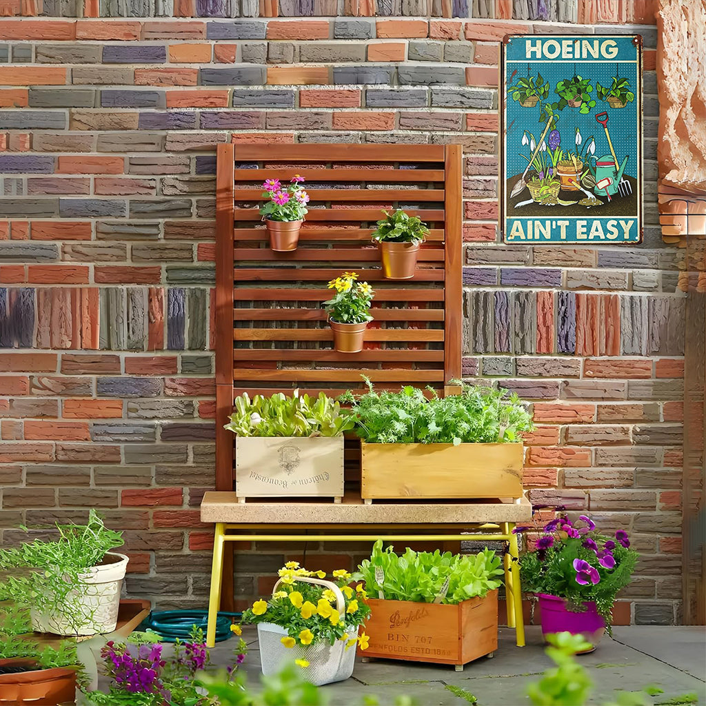 HASTHIP Funny Home Garden Sign - Metal Garden Tin Sign - Garden Wall Decor Items - Retro Poster Wall Hanging Decoration - Gardening Gifts for Plant Lovers - Garden Greenhouse Accessories (20x30 CM)